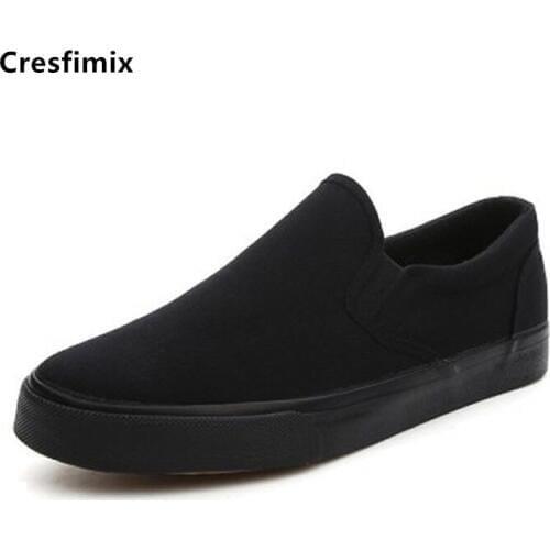 Male Fashion Comfort All Black Slip on Canvas Sheos Men Plus Size Street Leisure Shoes Zapatillas De Deporte Masculinas A5785