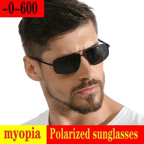 Prescription Myopia Polarized Sunglasses Men 0 to -600 Minus Degree Optical pilot Polarization Goggles Ultralight Frame FML