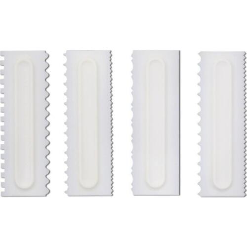 4-piece set of cream scraper, plastic scraper, sugar cake modeling decorative tools