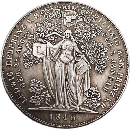1845 German Commemorative Coin Fresh Flowers And Beauty Woman Coin Collection Home Decoration Crafts Souvenirs Gift