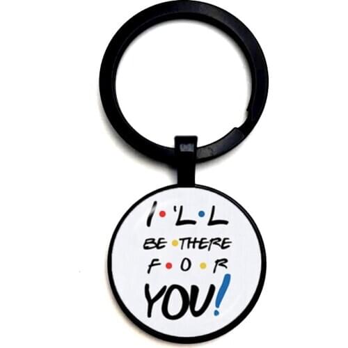 2020 Newest Friends TV Show Keychain 25th Anniversary Series Cartoon Fun Pattern Glass Dome Pendant Key Chain for Good Friend