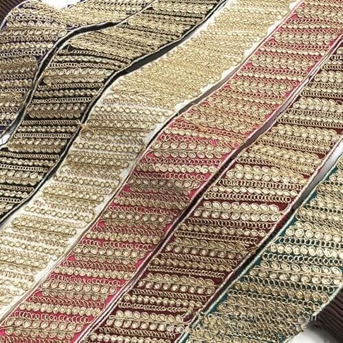 1 Yards Trim Lace Ribbon Fabric Garment Clothes Accessories Fabric for Sewing Wedding Applique Embroidered