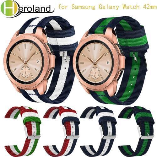 20MM Bracelet Nylon Adjustable Strap For Samsung Galaxy Watch SM-R810 42MM smart Watch band for Samsung Gear s2 Sport Wristband