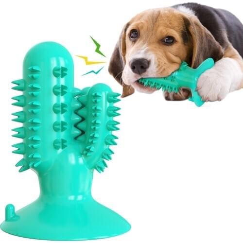 Durable Dog Chew Toys Toothbrush Game Pet Intelligence Training Rubber Squeak Indestructible for Small Large Dogs Accessories