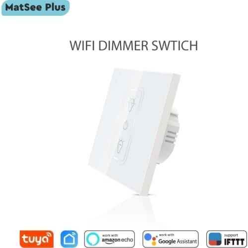 Tuya Smart Life LED Dimmer Switch WiFi Wall Glass Touch Switch Voice Timing Remote Control Works with Alexa Google Home