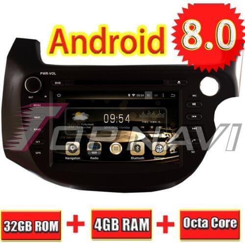 TOPNAVI 8'' Octa Core Android 8.0 Car GPS Navigation for FIT/JAZZ RHD 2007- For Honda Autoradio DVD Multimedia Audio Stereo