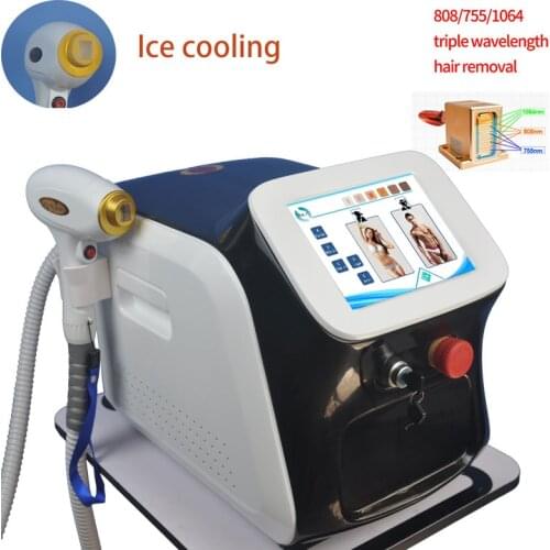 Trending products 2021 new arrivals Triple Wavelength Diode Laser Hair Removal 755 808 1064 Laser / 3 Wave 755Nm 808Nm 1064Nm
