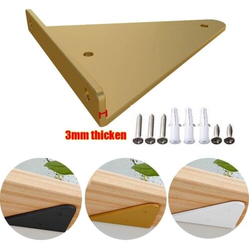 2Pcs Triangle Floating Shelf Bracket Wall Shelve Angle Fixed Extendable Table Furniture Holder Support Metal Corner