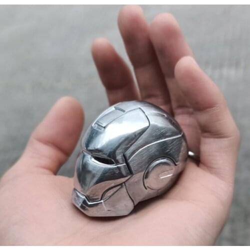 [VIP] Very cool super hero Iron hero Helmet full metal mini Helmet Alloy Mask Figure model Toy Superhero Collection Model gift