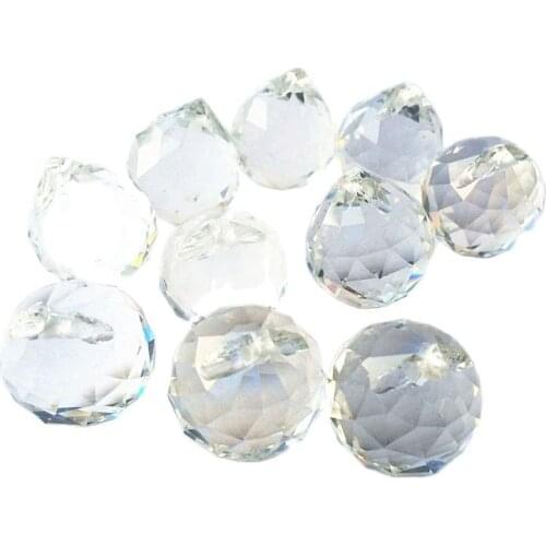 Top Quality 20mm 50pcs AAA Crystal Faceted Balls Pendants For Chandeliers Crystal Lamp Prism Fengshui DIY Suncatcher Balls Deco