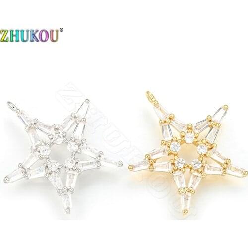 ZHUKOU 23x24mm Candy Starfish Charms for Women Earrings Necklace DIY Making Jewelry Accessories Model:VD414