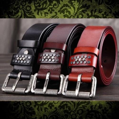 Cow Genuine Leather Luxury Strap Male Belts for Men New Fashion Classice Vintage Pin Buckle Leather Belt Male Belt Men Jeans