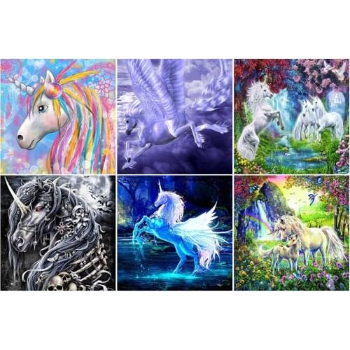 Diamond Embroidery Unicorn Elf girl Resin 5D Diamond Painting Animal Kits Home Decoration Mosaic Rhinestone Cross Stitch Gift