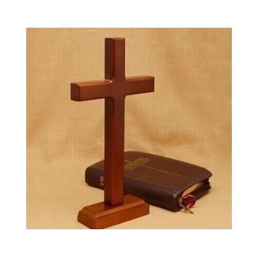 Natural beech cross ornaments christian emanuel living room pray altar