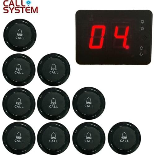 99 channel Wireless Waiter Calling Bell System Restaurant Service Caller 1 Receiver Host + 10 Hookah Button