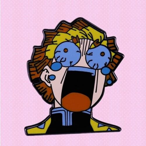 Zenitsu Agatsuma screaming in fear Kimetsu no Yaiba enamel pin Anime brooch