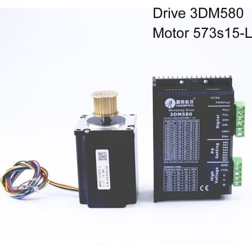 Will Feng 3 Phase Leadshine Stepper Motor 573s15-L and Drive 3DM580 2pcs/set For Co2 Laser Cutter Engraving Machine
