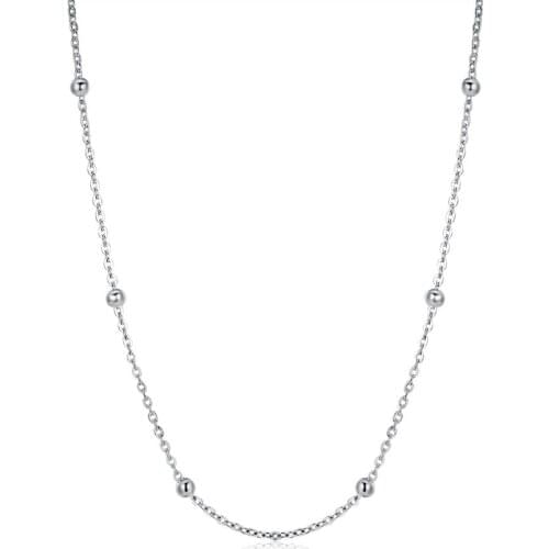 Shiny 316L s.steel 20 32'' womens 4mm ball station chain necklace for glass locket pendant necklace