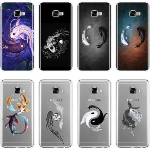 Case For Samsung Galaxy C5 C7 C8 Silicone Soft Black White Fish Aesthetic Back Cover For Samsung Galaxy C5 C7 C9 Pro Phone Case