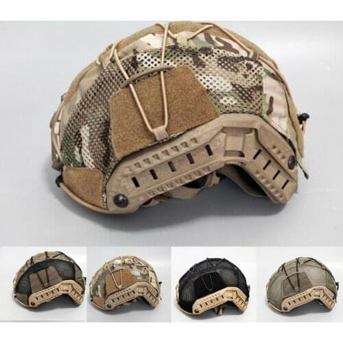 Tactical Hunting Helmet Cover Skin Guard Cloth + Mesh + Hook & Loop + Elastic String For FMA TMC Maritime SF FAST Helmet