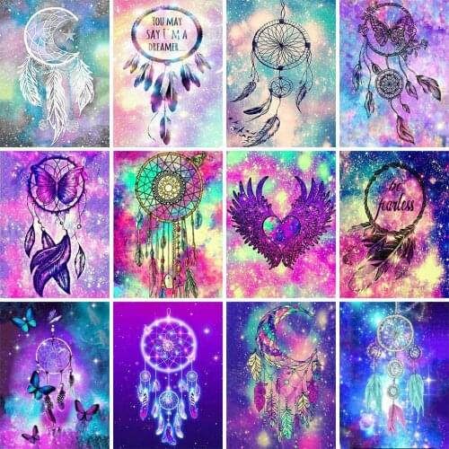 EverShine DIY Diamond Mosaic Dreamcatcher Cross Stitch Diamond Painting Landscape Rhinestones Art Kits Handmade Hobby Gift