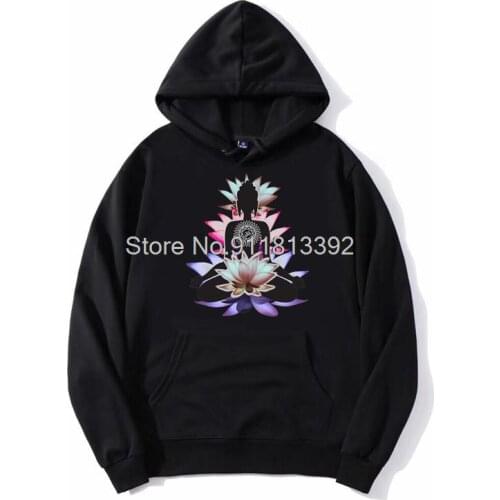 Zen Buddha Lotus Flower Spiritual Meditation Yoga Hoodie Harajuku Unisex Men Fleece Hooded Hoodies Sweatshirt Streetwear