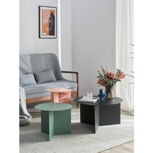 Wrought iron round tea table Creative geometric modelling furniture side table coffe table living room furniture