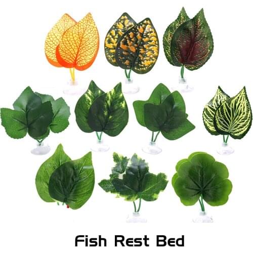 3 Set Artificial Leaf Fish Tank Aquarium Fish Rest bed decor Betta Spawning Ornamental Plant Betta Fish Play Relax Hide Hammock