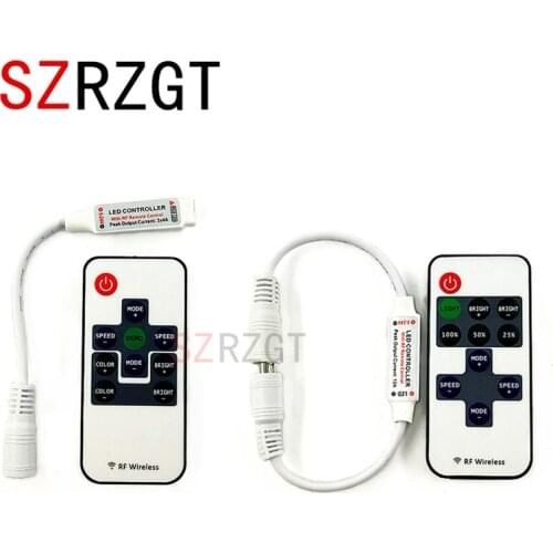 Mini DC12V RF Wireless Led Controller Dimmer For Control Single Color Strip Lighting 3528 5050 5630 3014 led strip