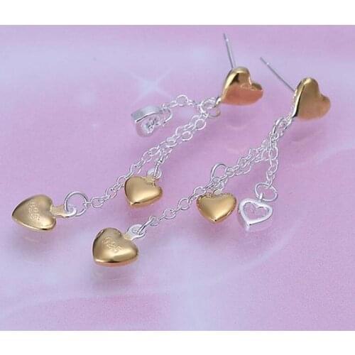 Fashion jewelry Earring For Women, Plated Earrings Heart Earrings E069 /SKGKKUWJ ZGECKOIK silver color