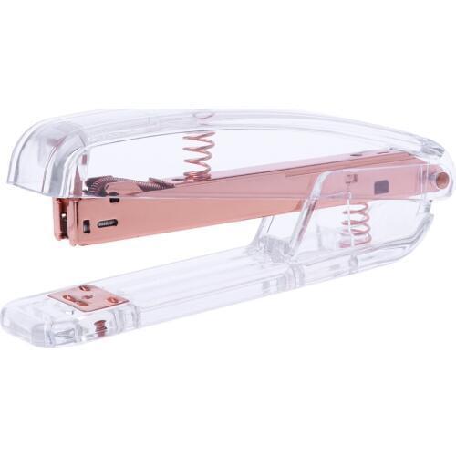 Fashion Rose Gold Stapler Acrylic Metal 24/6 26/6 Practical Manual Staplers Tool