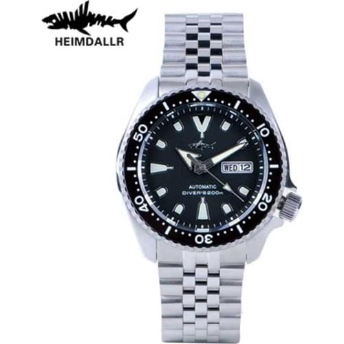 HEIMDALLR Mens Dive Watch Sharkey SKX007 Sapphire Crystal Luminous 20ATM Water Resistance H36A Automatic Mechanical Wristwatch