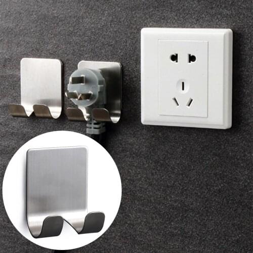 Stainless Steel Razor HolderSelf Adhesive Hook Hanger Stand Housekeeper On Wall Storage Rack Kitchen Bathroom Hook Organizer