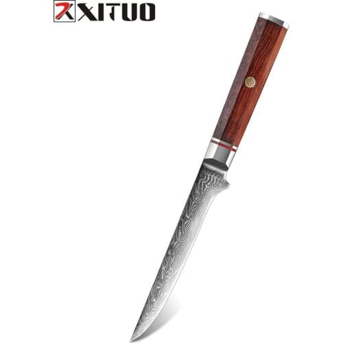 XITUO 6 Inch Boning Knife 67 Layer VG10 Damascus Steel Butcher Knife Chefs Kitchen Knives Slicing Filleting Cooking Tools