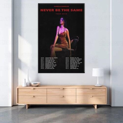 Posters and Prints New Camila Cabello Never Be The Same Tour 2018 Pop Music Art Poster Canvas Painting Home Decor