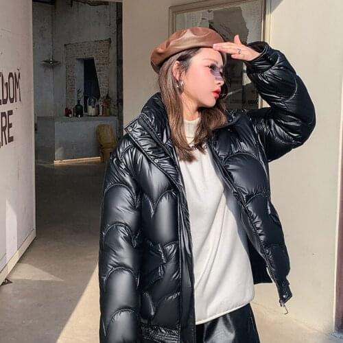 Bright Face Down Padded Jacket Winter Thick Warm Short Parkas Women Zipper Cotton Coat Female Ladies Stand-up Collar Overcome