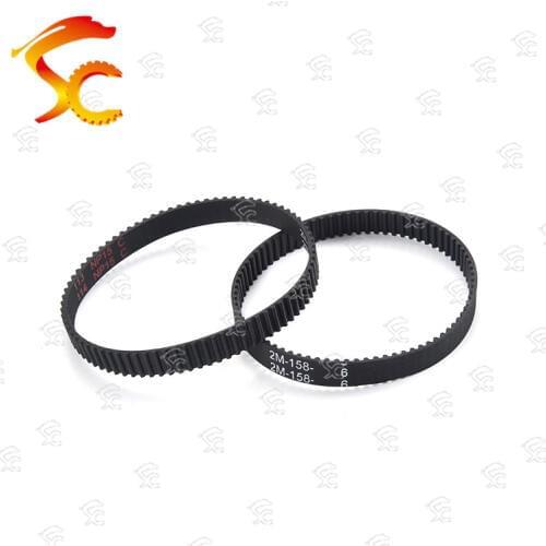 10PCS/Lot GT2 Timing belt 158-2GT in closed loop GT2 158 Length=158mm Teeth=79 width=6mm/6.5mm for 3D printer