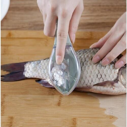 Fish-shaped Fish Scale Scraper with Cover Creative Kitchen Tools Accessories Kitchen Utensils Cooking Tools Home Gadgets