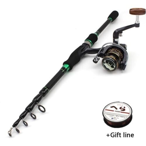 2.4m 2.7m Fishing rod with reel Telescopic Spinning rod and 12BB Reel Set Carbon lure fishing rod Travel fishing fish Tackle