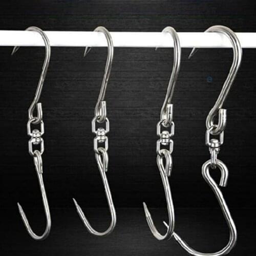 Rotatable Stainless Steel Meat Hook S-Shaped BBQ Grill Hanger Pork Bacon Ham Sausage Hook Kitchen Gadget