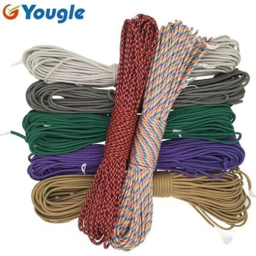 YOUGLE 100FT 31M 7 strands Paracord 550lb Rope Cuerda Escalada Mil Spec Type Outdoor Camping Survival tent Equipment 25-31