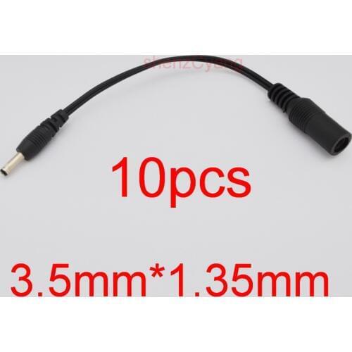 10pcs High quality All copper brand new DC cable power jack female 5.5mm x 2.1mm plug male 3.5mm x 1.35mm Cable plug adapter