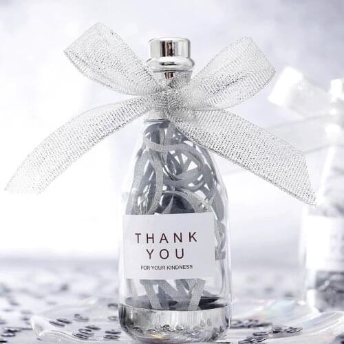 12pcs Plastic Candy Boxes THANK YOU Wedding Gift Boxes DIY Champage Chocolate Box Baby Shower Wedding Decoration Supplies