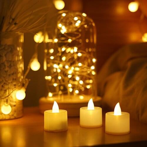 2pcs Flameless Led Tealight Candles Night Lights Battery Operated Romantic Christmas Decor Valentines Day Wedding DIY Lamp Room