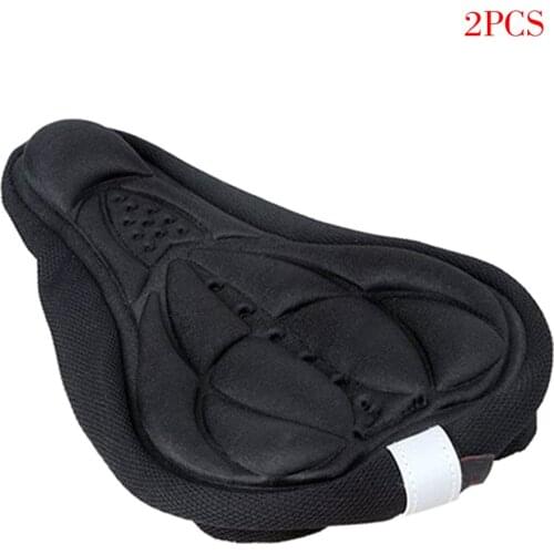 2pcs MTB Bike Cycling Thickened Extra Comfort Anti-slip Silicone 3D Gel Pad Cushion Cover Adjustable Bicycle Saddle Seat