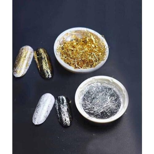 2 Style Metal Lines Nail Art Ultra Thin Decorations Gold Silver Sripes 3d Manicure Sequins Flakes Uv Gel Polish Tools