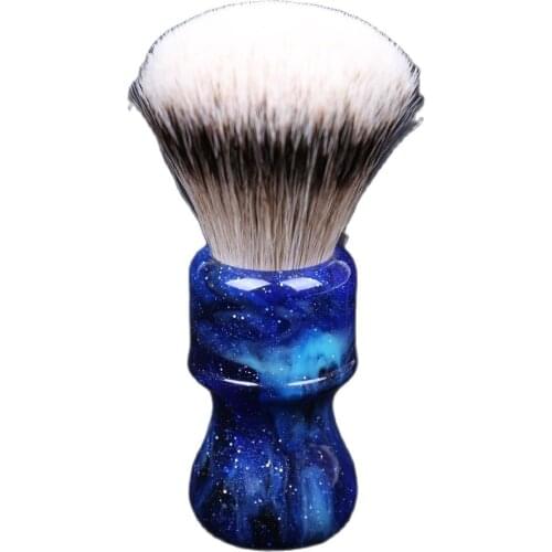 24MM Yaqi Mysterious Space Color Handle Silvertip Badger Hair Fan Shape Knot Men Shaving Brushes