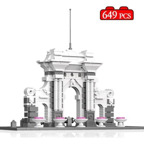 649Pcs China Tsinghua University City Architecture Building Blocks MOC Famous School Colleges Bricks Education Toy For Kids Gift