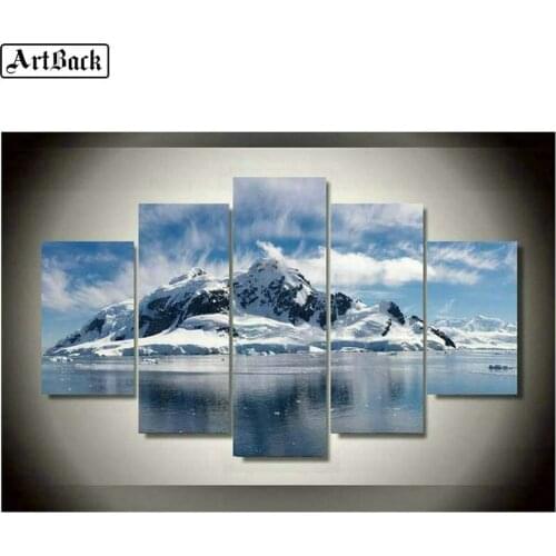 5d diy diamond painting mountain landscape full square drill 3d rhinestone mosaic diamond embroidery decorative sticker