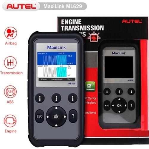 Autel ML629 CAN OBD2 Car Diagnostic Tool Scanner Code Reader +ABS/SRS Auto Diagnostic Tool Scanner OBD2 Auto Scanner Automotivo